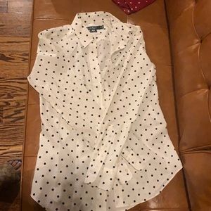 Black and white polka dot slim fit shirt